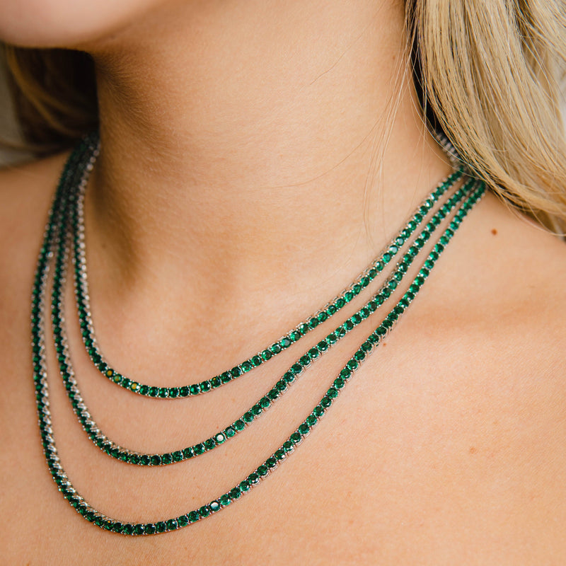 Colar Riviera Zircônia Verde Esmeralda