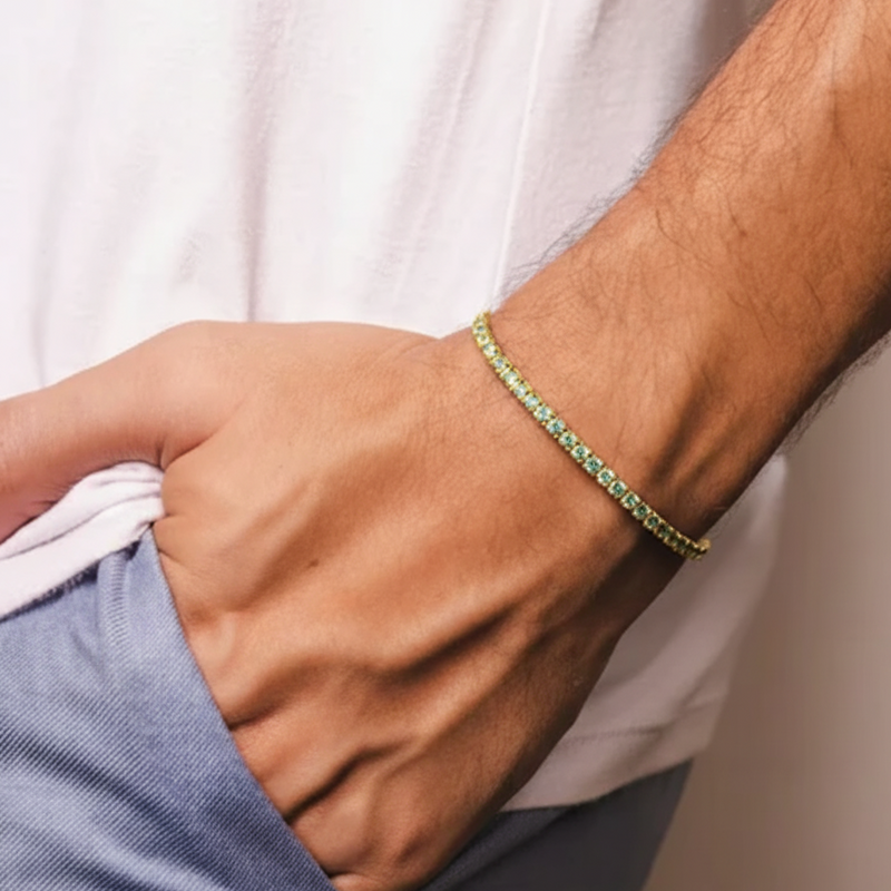 Riviera Moissanite Topázio - Ouro Amarelo