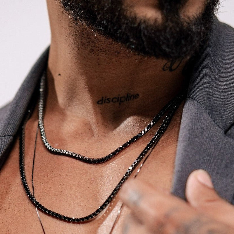 Colar Riviera Zircônia Ônix - Ródio Negro