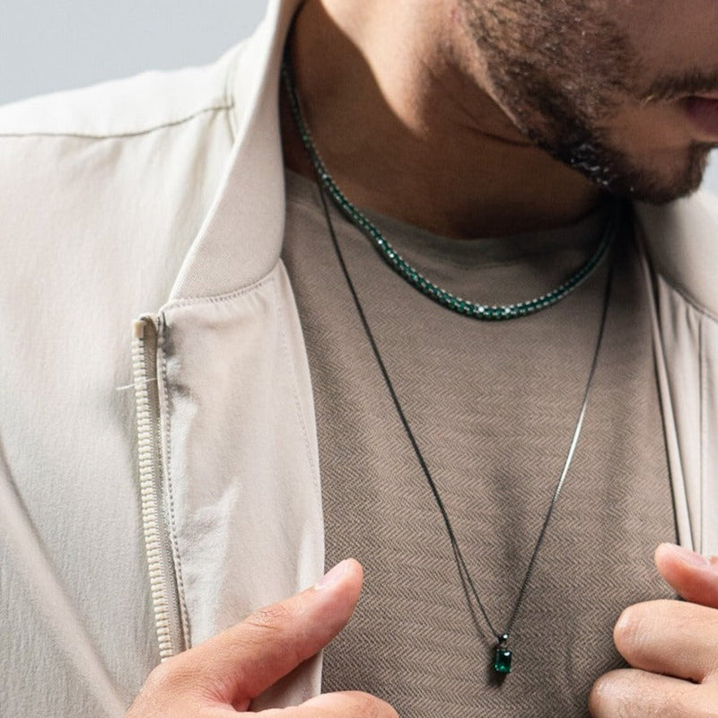 Colar Riviera Zircônia Verde Esmeralda